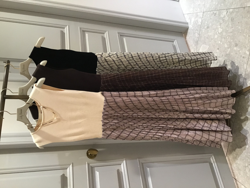 激安本物 シアーチェックニットワンピース Brown Lily ロングワンピース マキシワンピース