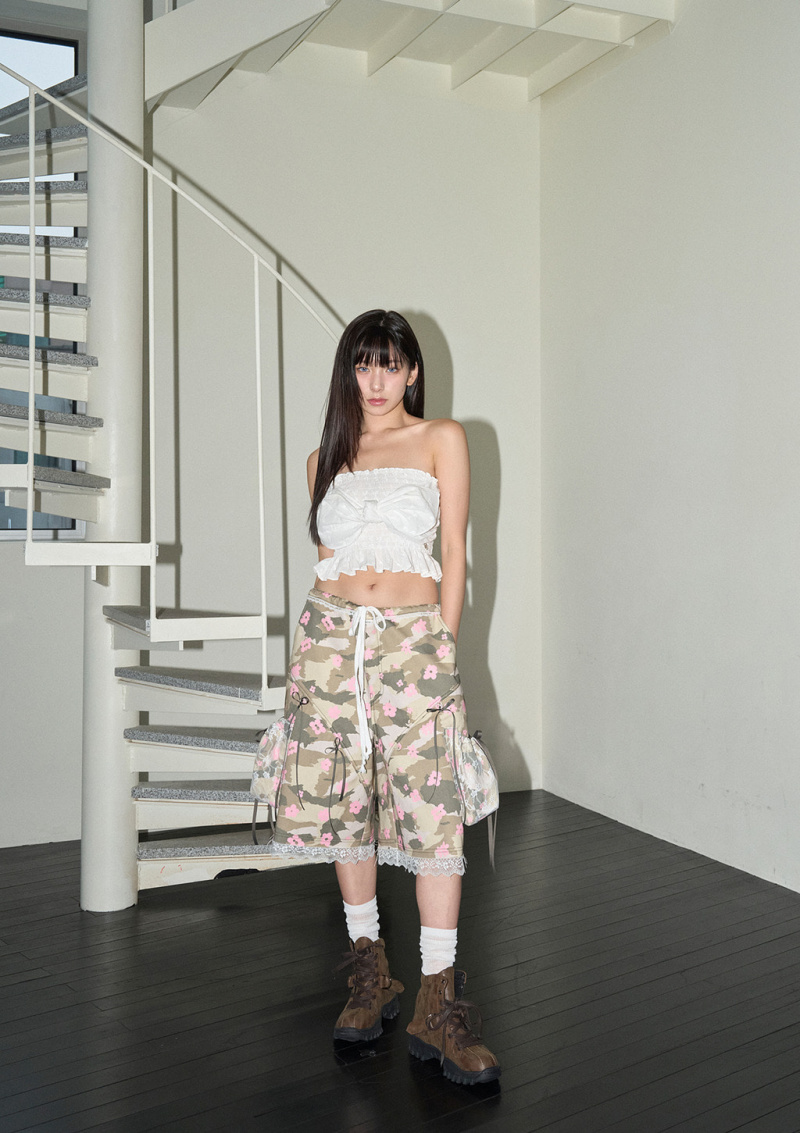 CHERRYQUIRI チェリーキュリー スカート グレー CHERRYQUIRI（チェリーキュリー）の「【CHERRYQUIRI】folding lace sk