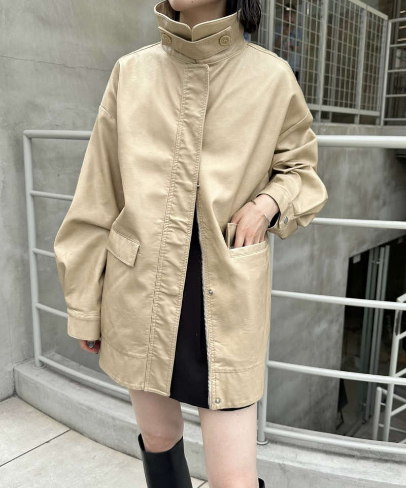 アウター 「2024AW/トレンドアウター」フェイクレザーブルゾン