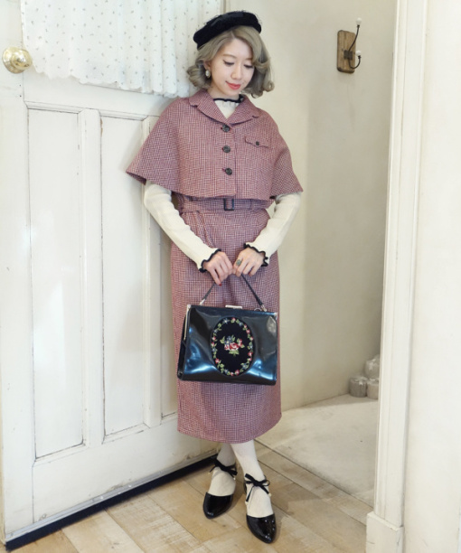 商品情報 ケープ付きチェックタイトワンピース Est エスト 大阪 梅田のショッピングモール